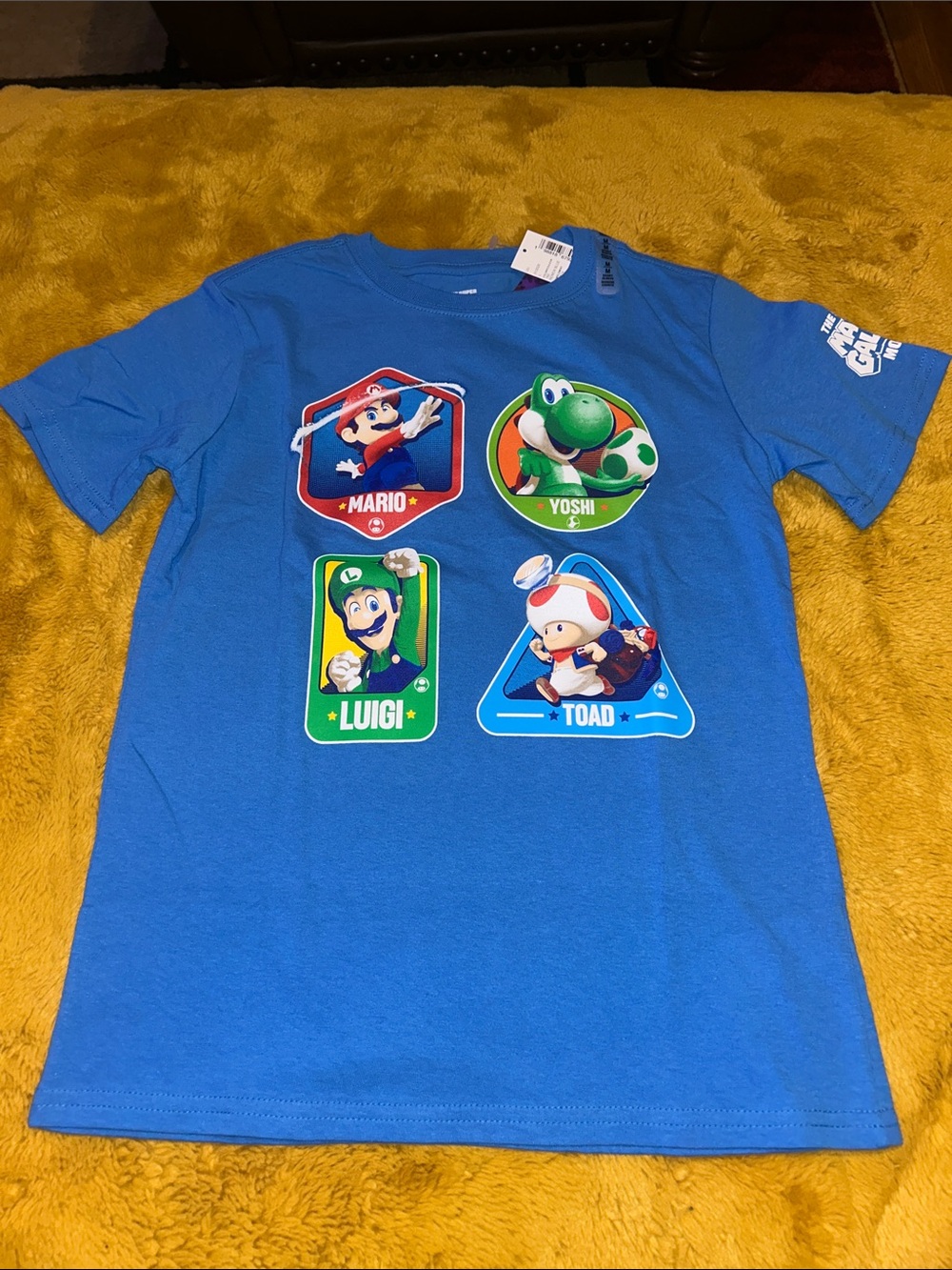 Blue Super Mario Character Graphic Tee for Kids